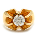 ノンブランド NON BRAND ダイヤ リング イエローゴールド K18YG ダイヤモンド リング 指輪 1石 1粒 18K YG 10号