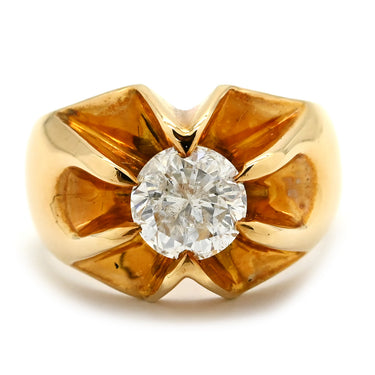 ノンブランド NON BRAND ダイヤ リング イエローゴールド K18YG ダイヤモンド リング 指輪 1石 1粒 18K YG 10号