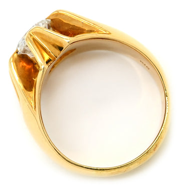 ノンブランド NON BRAND ダイヤ リング イエローゴールド K18YG ダイヤモンド リング 指輪 1石 1粒 18K YG 10号