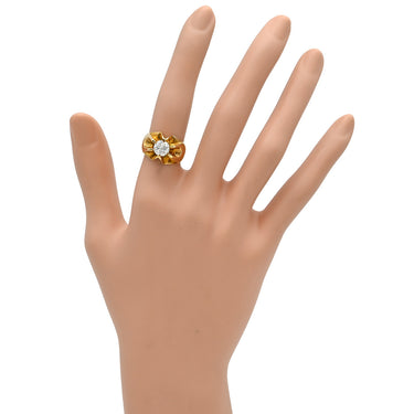 ノンブランド NON BRAND ダイヤ リング イエローゴールド K18YG ダイヤモンド リング 指輪 1石 1粒 18K YG 10号