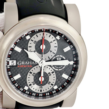 腕時計 グラハム GRAHAM クロノファイター エアウイング オーバーサイズ 2OVKT.B09A 自動巻き メンズ ブラック 黒 デイト