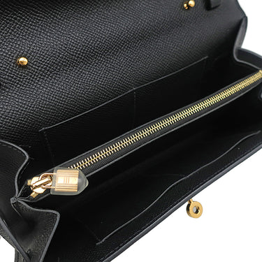 エルメス HERMES ケリーウォレット ロング トゥーゴー ブラック ヴォーエプソン 長財布 ゴールド金具 黒 ショルダー