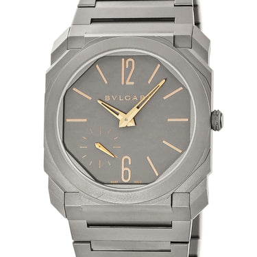 腕時計 ブルガリ BVLGARI オクト フィニッシモ 103137 BGO40TXT 自動巻き メンズ OH済 グレー チタン スモールセコンド バー アラビア