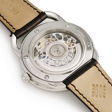 腕時計 エルメス HERMES アルソー スケルトン AR6.710 自動巻き メンズ ブラウン 茶 アラビア 青針 シースルー