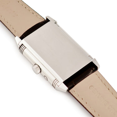 腕時計 ジャガールクルト JAEGER LECOULTRE レベルソ デュオ ナイト＆デイ Q2718470 270.8.54 手巻き メンズ OH済 グレー 回転 両面 角型 GMT