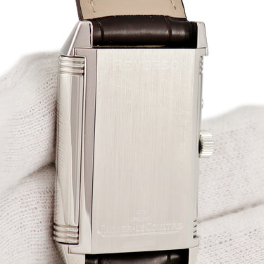 腕時計 ジャガールクルト JAEGER LECOULTRE レベルソ デュオ ナイト＆デイ Q2718470 270.8.54 手巻き メンズ OH済 グレー 回転 両面 角型 GMT