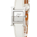 腕時計 エルメス HERMES Hウォッチ･ドゥブルジュー HH1.234 クオーツ レディース 純正ダイヤ パヴェ 白×シルバー H型 スクエア