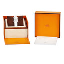 腕時計 エルメス HERMES Hウォッチ･ドゥブルジュー HH1.234 クオーツ レディース 純正ダイヤ パヴェ 白×シルバー H型 スクエア