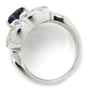 ノンブランド NON BRAND ブルーサファイア ダイヤリング プラチナシルバー Pt900 サファイア ダイヤモンド リング 指輪 青 ハート 7.5号