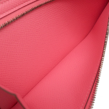 エルメス HERMES ベアンスフレ ヴェルソ アプリコット×ローズアザレ ヴォーエプソン 長財布 シルバー金具 ピンク バイカラー 二つ折財布