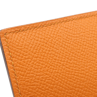 エルメス HERMES ベアンスフレ ヴェルソ アプリコット×ローズアザレ ヴォーエプソン 長財布 シルバー金具 ピンク バイカラー 二つ折財布