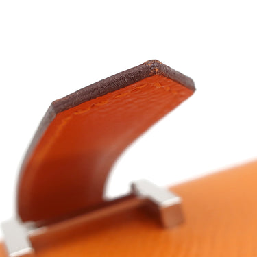 エルメス HERMES ベアンスフレ ヴェルソ アプリコット×ローズアザレ ヴォーエプソン 長財布 シルバー金具 ピンク バイカラー 二つ折財布