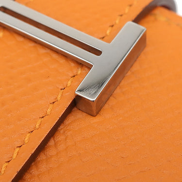 エルメス HERMES ベアンスフレ ヴェルソ アプリコット×ローズアザレ ヴォーエプソン 長財布 シルバー金具 ピンク バイカラー 二つ折財布