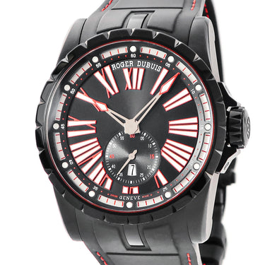 腕時計 ロジェデュブイ ROGER DUBUIS エクスカリバー 45 DBEX0567 自動巻き メンズ DLC加工 ブラック ローマン デイト スモールセコンド