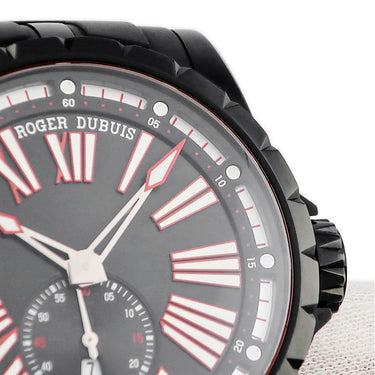 腕時計 ロジェデュブイ ROGER DUBUIS エクスカリバー 45 DBEX0567 自動巻き メンズ DLC加工 ブラック ローマン デイト スモールセコンド