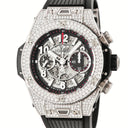 腕時計 ウブロ HUBLOT ビッグバン ウニコ チタニウム パヴェ 411.NX.1170.RX.1704 自動巻き メンズ 純正ダイヤ スケルトン