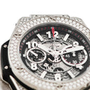 腕時計 ウブロ HUBLOT ビッグバン ウニコ チタニウム パヴェ 411.NX.1170.RX.1704 自動巻き メンズ 純正ダイヤ スケルトン