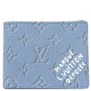 ルイヴィトン LOUIS VUITTON ポルトフォイユ ミュルティプル M14691 ブルー モノグラムヘリテージキャンバス 二つ折り財布 青