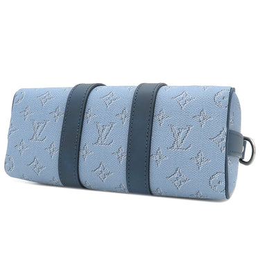 ルイヴィトン LOUIS VUITTON キーポル バンドリエール25 M14681 ブルー モノグラムヘリテージ キャンバス 2WAYバッグ シルバー金具 青 ショルダー