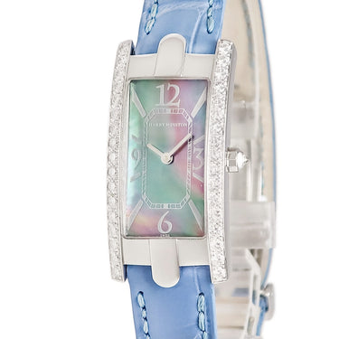 腕時計 ハリーウィンストン Harry Winston アヴェニュー C 330LQW クオーツ レディース K18WG無垢 純正ダイヤ ブラックシェル