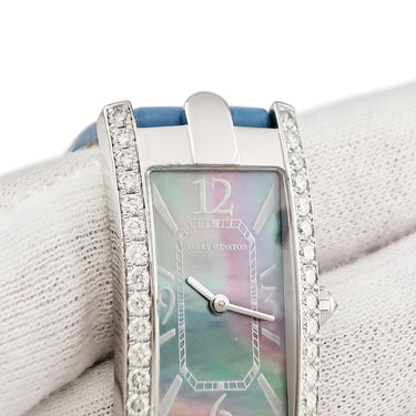 腕時計 ハリーウィンストン Harry Winston アヴェニュー C 330LQW クオーツ レディース K18WG無垢 純正ダイヤ ブラックシェル