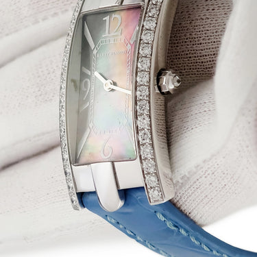 腕時計 ハリーウィンストン Harry Winston アヴェニュー C 330LQW クオーツ レディース K18WG無垢 純正ダイヤ ブラックシェル