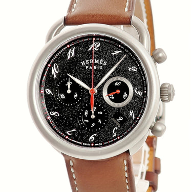 腕時計 エルメス HERMES アルソー クロノグラフ AR3.941.330 自動巻き メンズ ブラック アラビア デイト スモールセコンド チタン