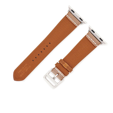 エルメス HERMES 純正 アップルウォッチ 38 40 41 mm用 ゴールド エクリュ ナイロン ステンレススチール 腕時計パーツ 新品未使用 トワルアッシュ ベルト ゴールド 32ｍｍ 尾錠付き