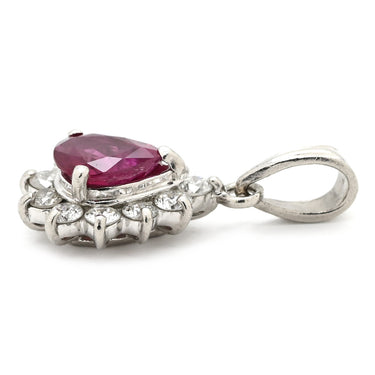 ノンブランド NON BRAND ピンクサファイア ダイヤ プラチナシルバー Pt850 ダイヤモンド サファイア ペンダントトップ ネックレストップ