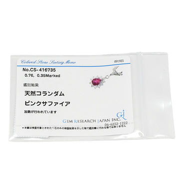 ノンブランド NON BRAND ピンクサファイア ダイヤ プラチナシルバー Pt850 ダイヤモンド サファイア ペンダントトップ ネックレストップ