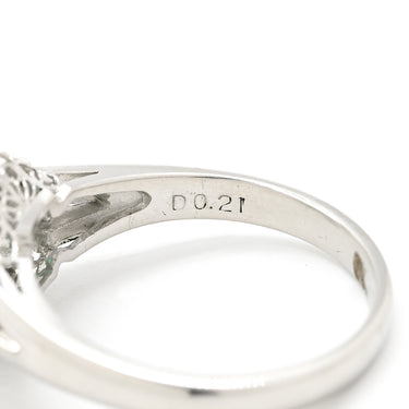 ノンブランド NON BRAND エメラルド ダイヤモンド リング プラチナシルバー Pt900 エメラルド ダイヤモンド リング 指輪 グリーン 緑 スクエア 16号