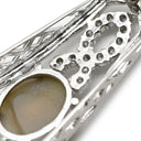 ノンブランド NON BRAND クリソベリル キャッツアイ ダイヤ ホワイトゴールド K18WG クリソベリルキャッツアイ ダイヤモンド ペンダントトップ 18K 18金 ネックレストップ 天然石 オーバル 猫目石