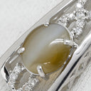 ノンブランド NON BRAND クリソベリル キャッツアイ ダイヤ ホワイトゴールド K18WG クリソベリルキャッツアイ ダイヤモンド ペンダントトップ 18K 18金 ネックレストップ 天然石 オーバル 猫目石