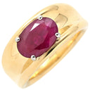 ノンブランド NON BRAND ルビー リング イエローゴールド K18YG Pt900 ルビー リング 指輪 レッド 赤 ビルマ産 12号