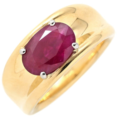 ノンブランド NON BRAND ルビー リング イエローゴールド K18YG Pt900 ルビー リング 指輪 レッド 赤 ビルマ産 12号