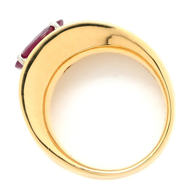 ノンブランド NON BRAND ルビー リング イエローゴールド K18YG Pt900 ルビー リング 指輪 レッド 赤 ビルマ産 12号