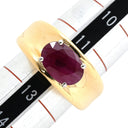 ノンブランド NON BRAND ルビー リング イエローゴールド K18YG Pt900 ルビー リング 指輪 レッド 赤 ビルマ産 12号