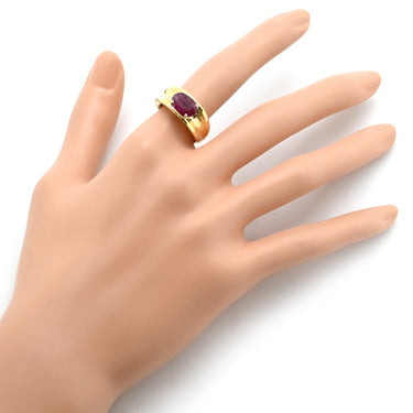 ノンブランド NON BRAND ルビー リング イエローゴールド K18YG Pt900 ルビー リング 指輪 レッド 赤 ビルマ産 12号