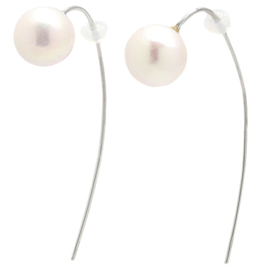 ノンブランド NON BRAND 淡水パールピアス ホワイト×ホワイトゴールド K18WG パール ピアス 白 1粒 1P Au750 18K 18金 真珠