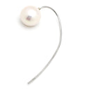 ノンブランド NON BRAND 淡水パールピアス ホワイト×ホワイトゴールド K18WG パール ピアス 白 1粒 1P Au750 18K 18金 真珠