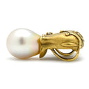 ノンブランド NON BRAND パール ダイヤ ゾウモチーフ イエローゴールド K18YG パール ダイヤモンド ペンダントトップ ネックレストップ ダイヤモンド K18 18金 750 白蝶パール 真珠