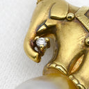 ノンブランド NON BRAND パール ダイヤ ゾウモチーフ イエローゴールド K18YG パール ダイヤモンド ペンダントトップ ネックレストップ ダイヤモンド K18 18金 750 白蝶パール 真珠