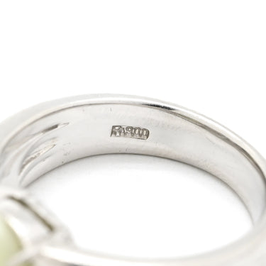 ノンブランド NON BRAND キャッツアイ ダイヤリング プラチナシルバー Pt900 クリソベリルキャッツアイ ダイヤモンド リング 指輪 猫目石 シャトヤンシー 12.5号