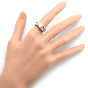 ノンブランド NON BRAND キャッツアイ ダイヤリング プラチナシルバー Pt900 クリソベリルキャッツアイ ダイヤモンド リング 指輪 猫目石 シャトヤンシー 12.5号