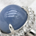 ノンブランド NON BRAND スターサファイア ダイヤリング プラチナシルバー Pt900 サファイア ダイヤモンド リング 指輪 青 16号