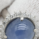 ノンブランド NON BRAND スターサファイア ダイヤリング プラチナシルバー Pt900 サファイア ダイヤモンド リング 指輪 青 16号