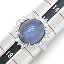 ノンブランド NON BRAND スターサファイア ダイヤリング プラチナシルバー Pt900 サファイア ダイヤモンド リング 指輪 青 16号