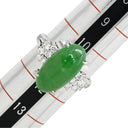 ノンブランド NON BRAND ヒスイ ダイヤリング プラチナシルバー Pt900 ヒスイ ダイヤモンド リング 指輪 翡翠 グリーン PM900 11号