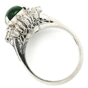 ノンブランド NON BRAND ヒスイ ダイヤリング プラチナシルバー Pt900 ヒスイ ダイヤモンド リング 指輪 翡翠 グリーン カボションカット 13.5号