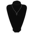 ノンブランド NON BRAND クロス ダイヤ ホワイトゴールド K18WG ダイヤモンド ブラックダイヤモンド ペンダントトップ 黒 十字架 ネックレストップ